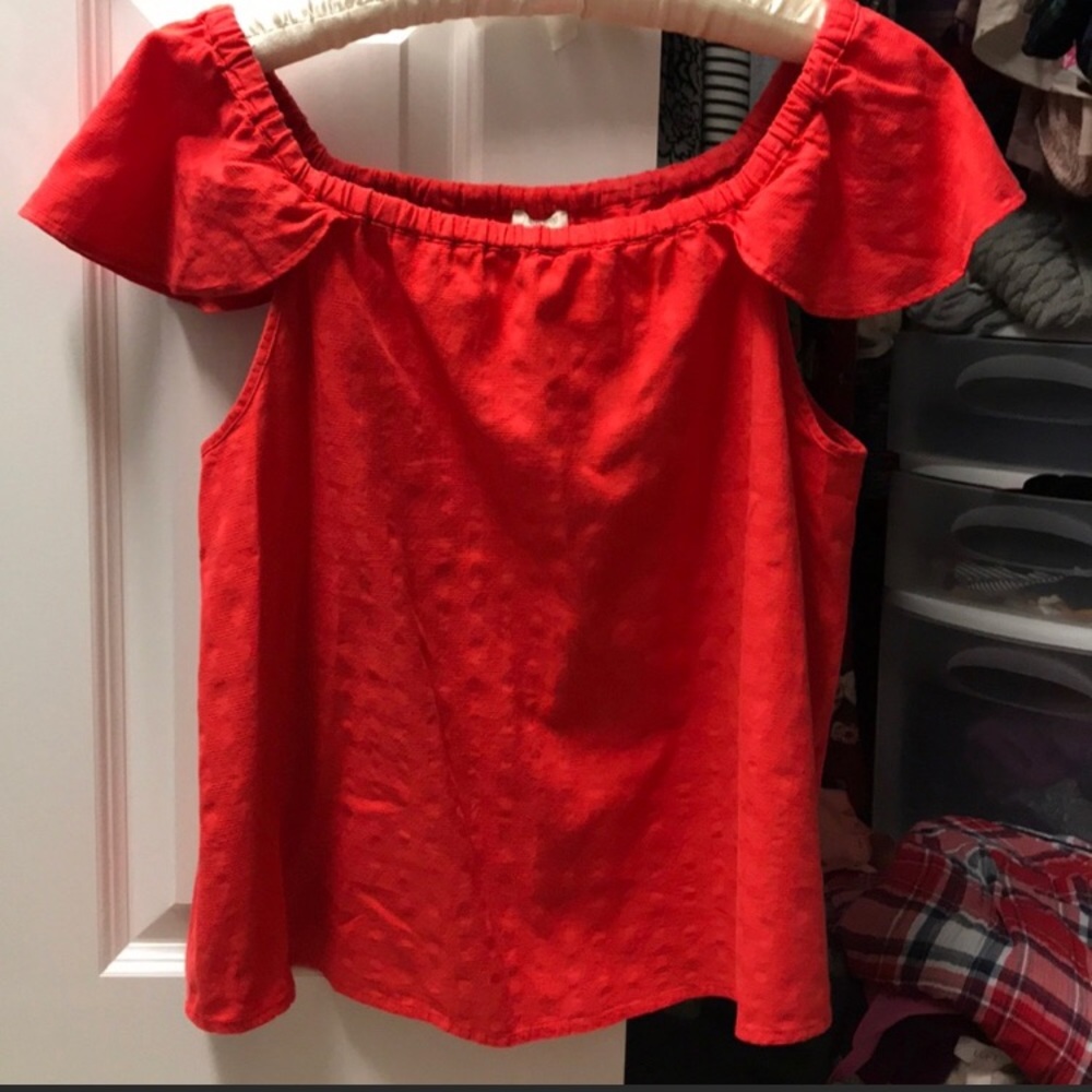 {J. Crew} Red Top